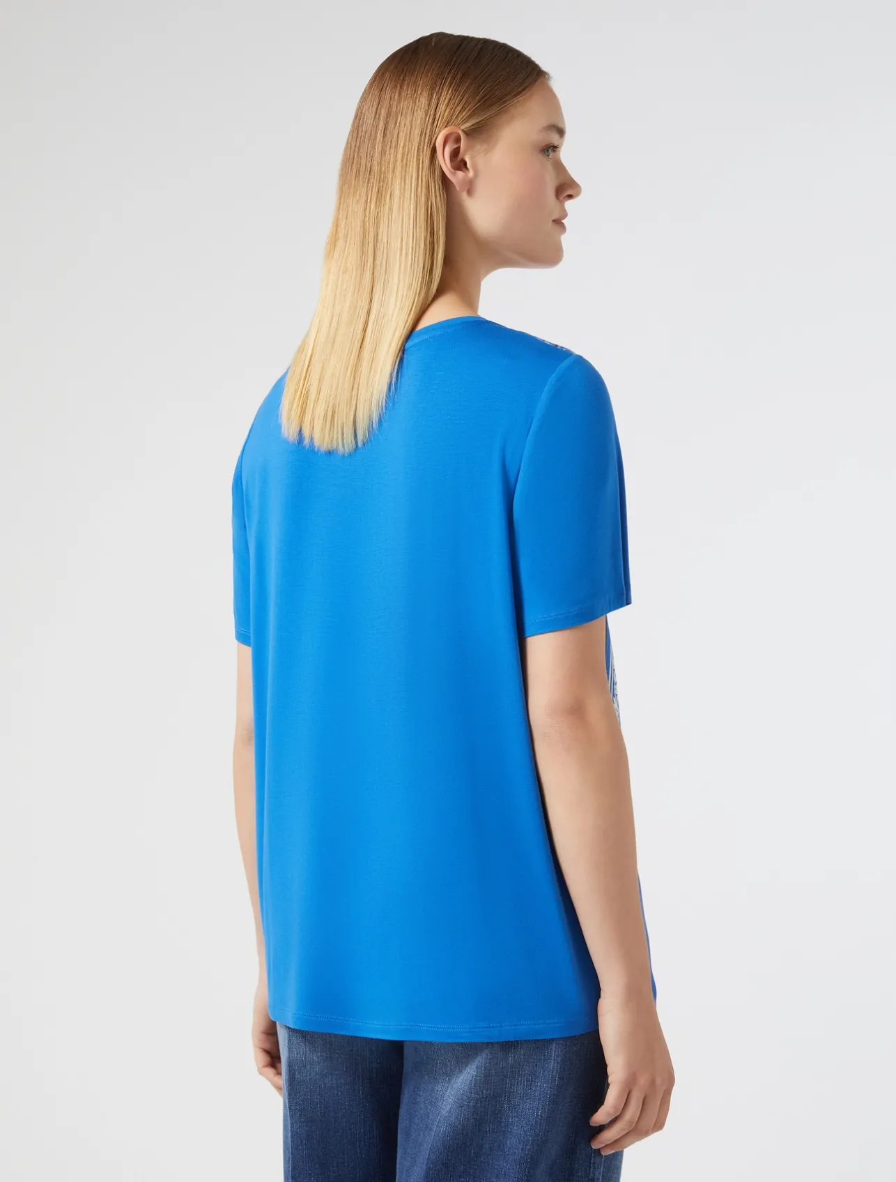 Outlet Marina Rinaldi Viscose jersey T-shirt CORNFLOWERBLUE