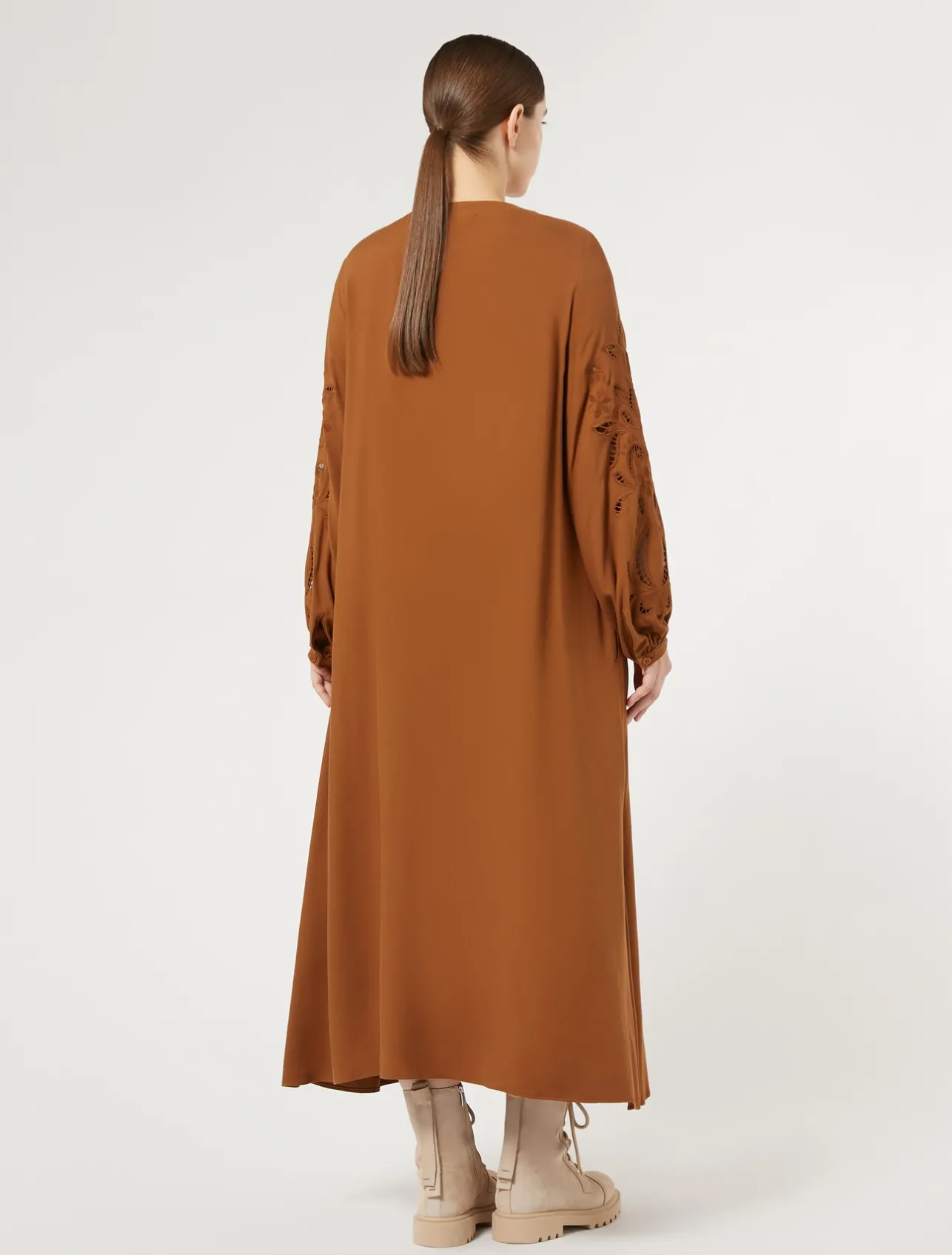 New Marina Rinaldi Viscose twill dress BRONZE