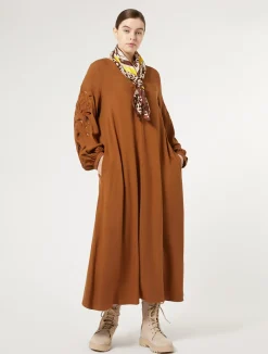New Marina Rinaldi Viscose twill dress BRONZE