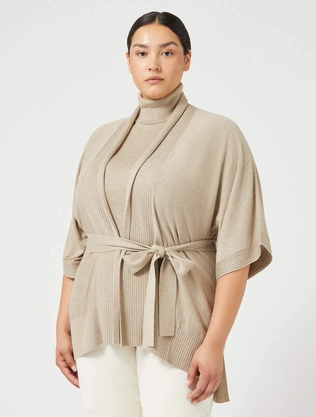 Best Marina Rinaldi Viscose yarn cardigan BEIGE