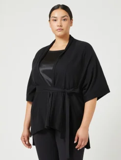 New Marina Rinaldi Viscose yarn cardigan BLACK