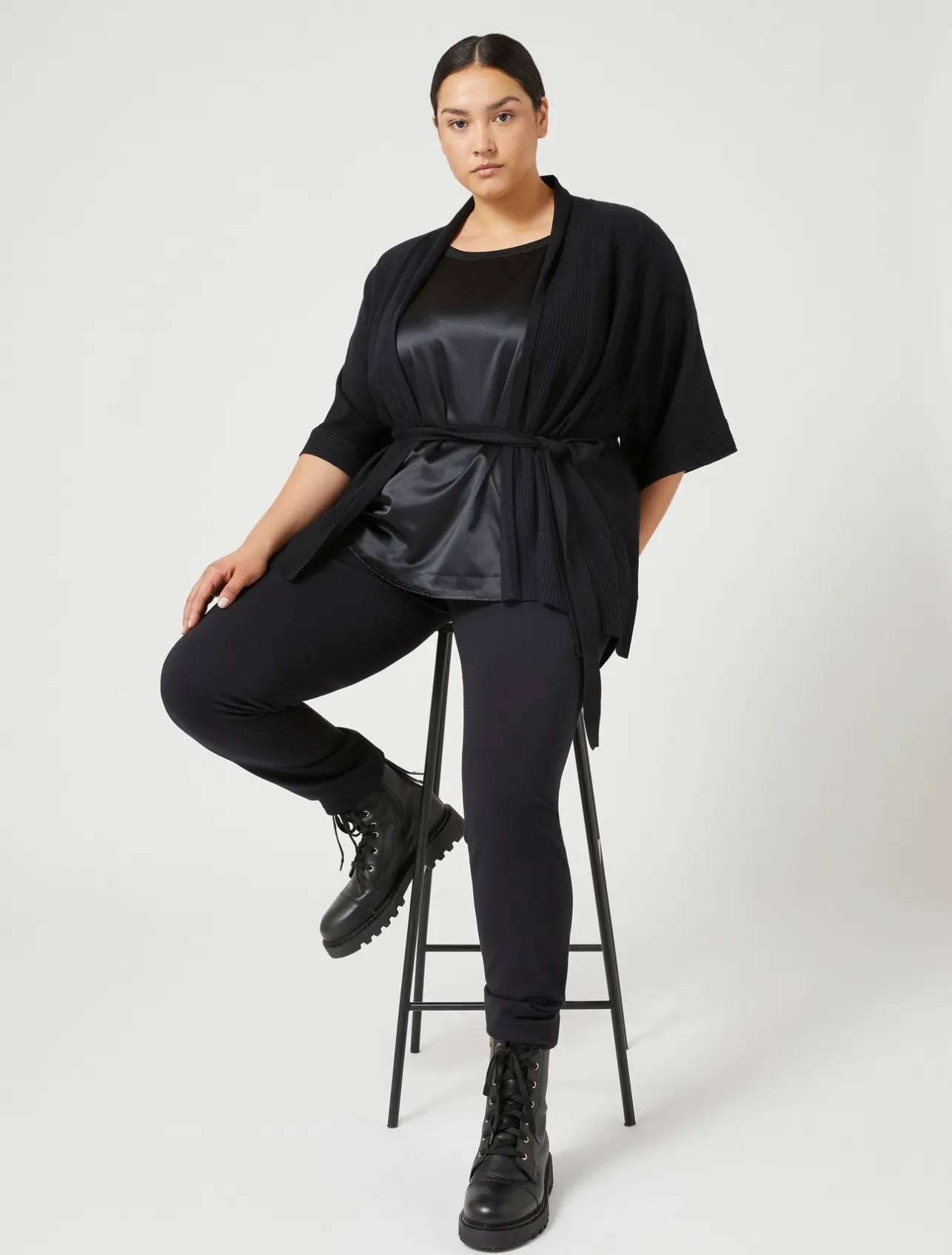 New Marina Rinaldi Viscose yarn cardigan BLACK