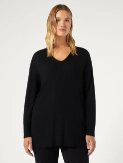 Sale Marina Rinaldi Viscose yarn sweater BLACK