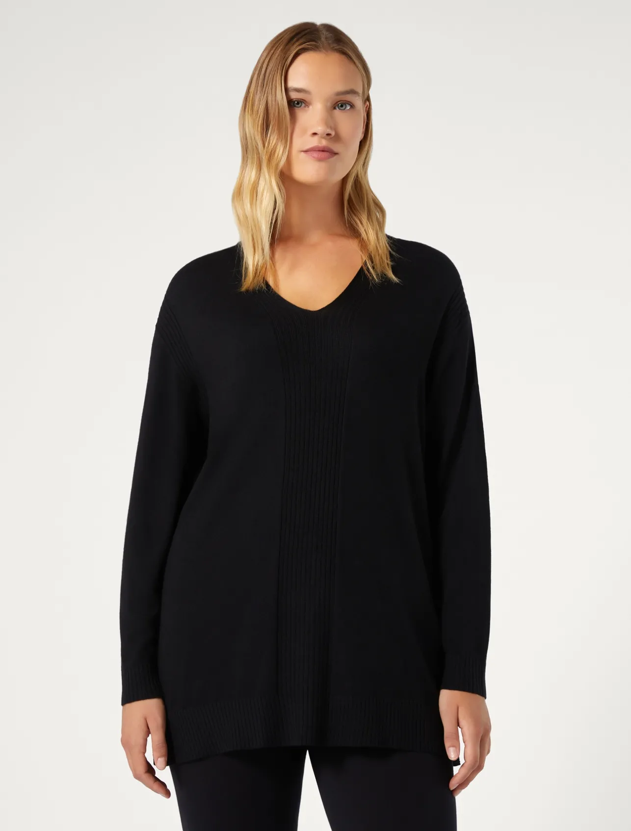 Sale Marina Rinaldi Viscose yarn sweater BLACK