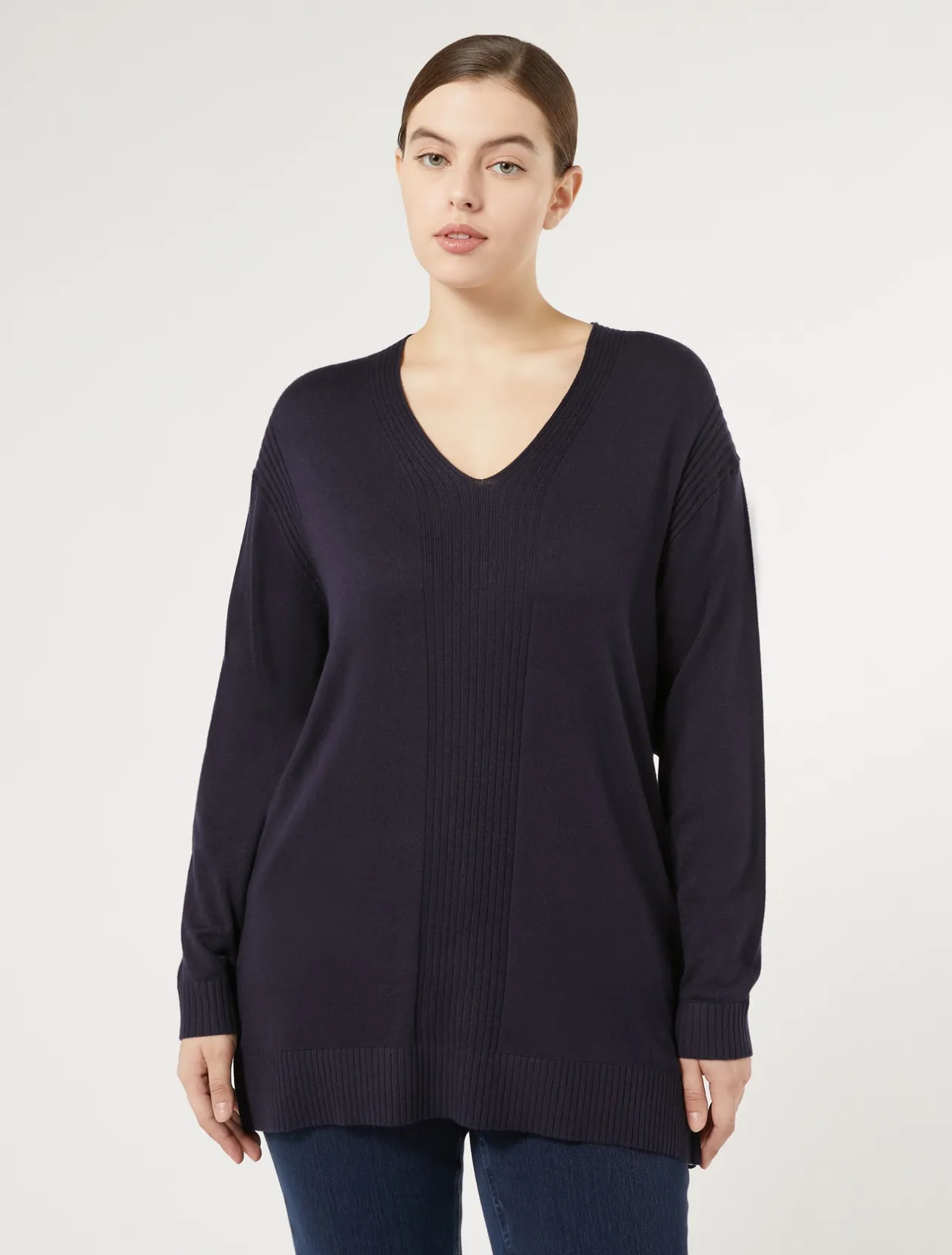 Fashion Marina Rinaldi Viscose yarn sweater NAVY