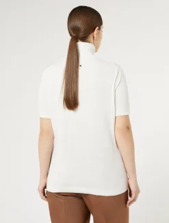 Sale Marina Rinaldi Viscose yarn sweater WHITE