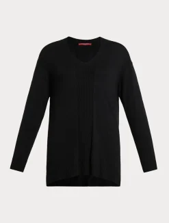 Sale Marina Rinaldi Viscose yarn sweater BLACK