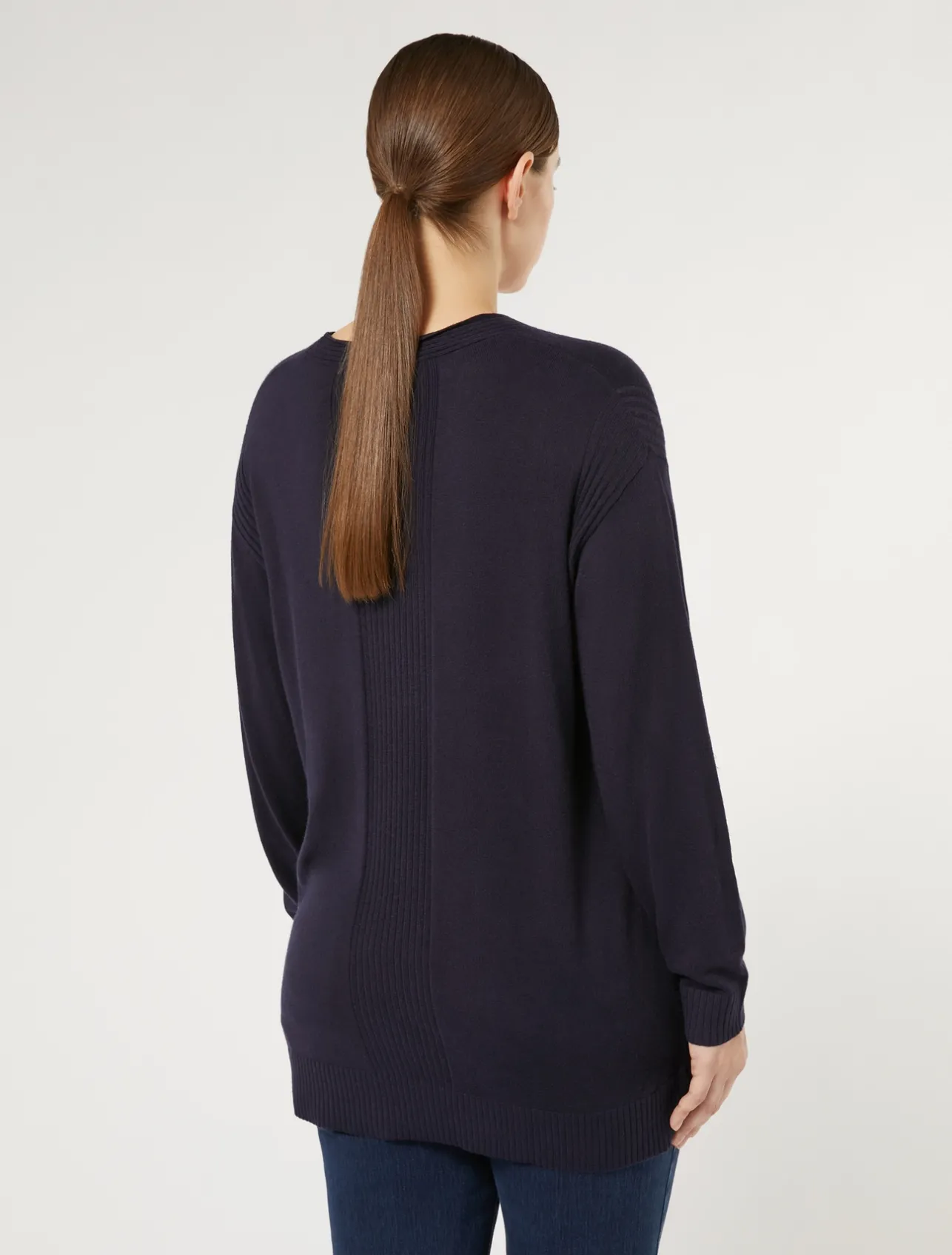 Fashion Marina Rinaldi Viscose yarn sweater NAVY