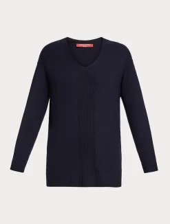 Fashion Marina Rinaldi Viscose yarn sweater NAVY