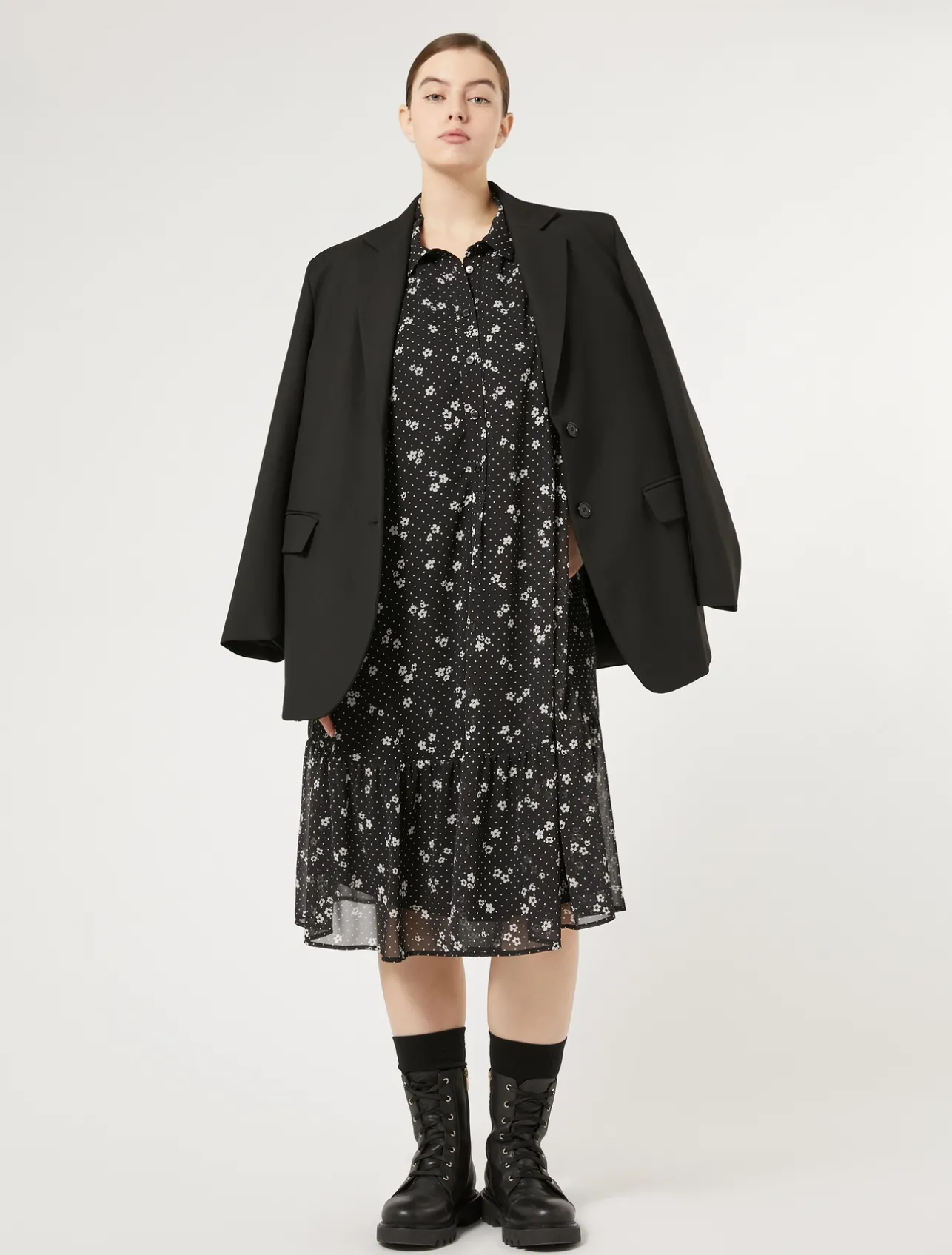 Outlet Marina Rinaldi Viscose-blend blazer jacket BLACK