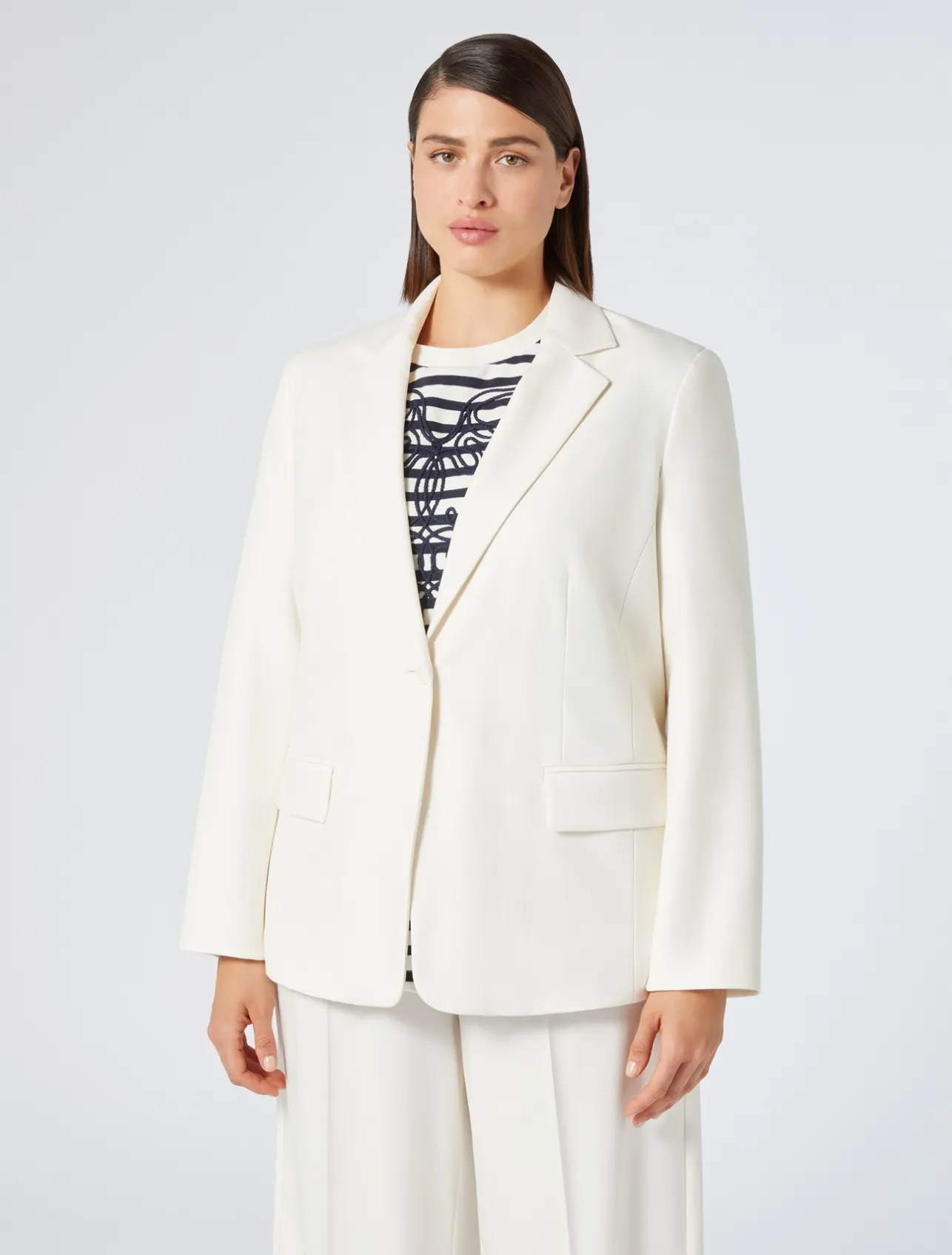 Clearance Marina Rinaldi Viscose-blend twill jacket IVORY