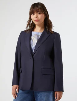 Sale Marina Rinaldi Viscose-blend twill jacket NAVY