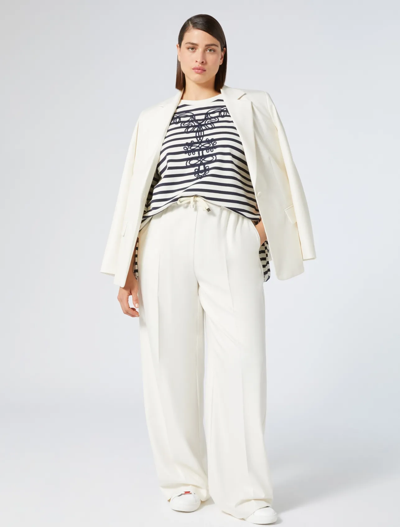 Clearance Marina Rinaldi Viscose-blend twill jacket IVORY