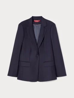 Sale Marina Rinaldi Viscose-blend twill jacket NAVY