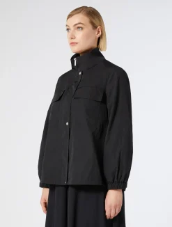 Discount Marina Rinaldi Waterproof nylon canvas jacket BLACK