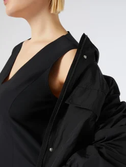 Discount Marina Rinaldi Waterproof nylon canvas jacket BLACK