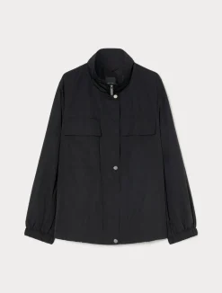 Discount Marina Rinaldi Waterproof nylon canvas jacket BLACK