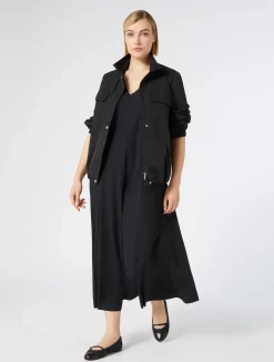 Discount Marina Rinaldi Waterproof nylon canvas jacket BLACK