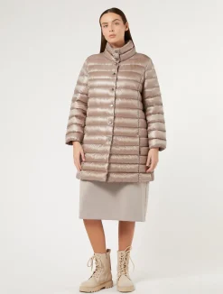 Discount Marina Rinaldi Water-repellent canvas down jacket TURTLEDOVE