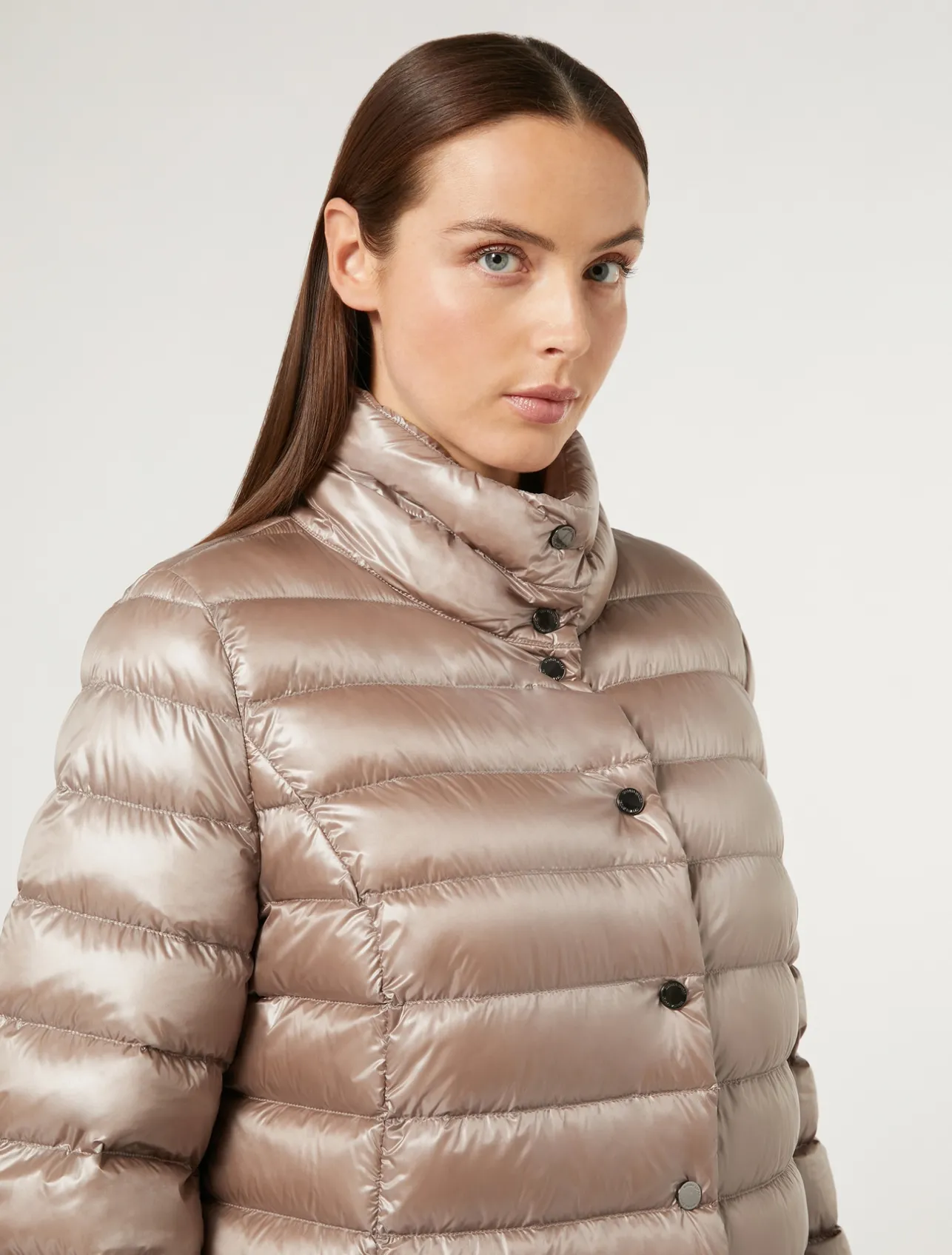 Discount Marina Rinaldi Water-repellent canvas down jacket TURTLEDOVE