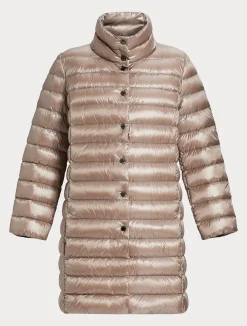 Discount Marina Rinaldi Water-repellent canvas down jacket TURTLEDOVE