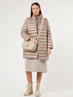 Discount Marina Rinaldi Water-repellent canvas down jacket TURTLEDOVE