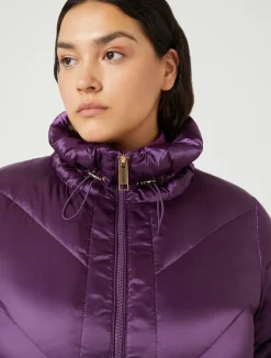 Best Marina Rinaldi water-repellent down jacket PLUM