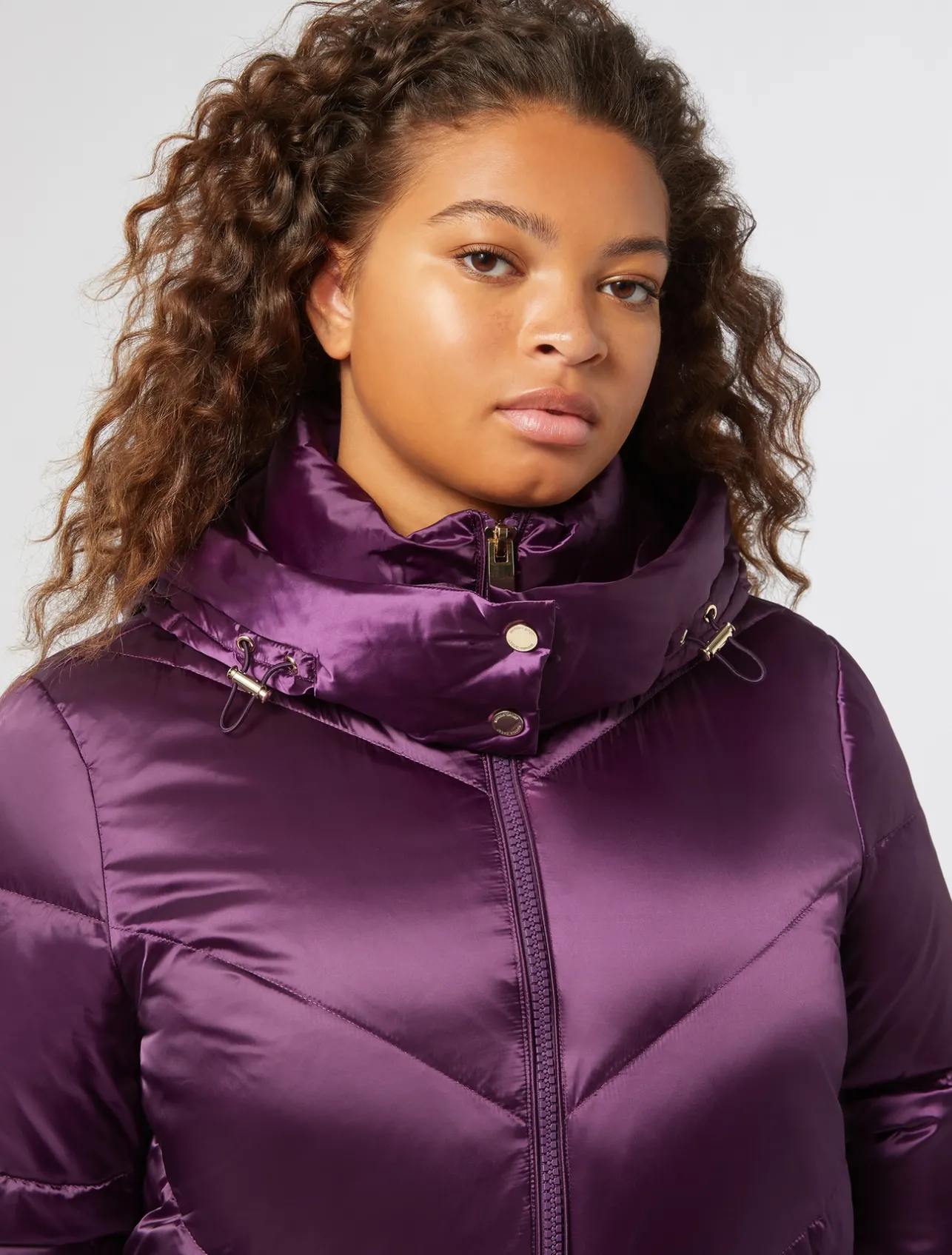 Hot Marina Rinaldi water-repellent down jacket PLUM