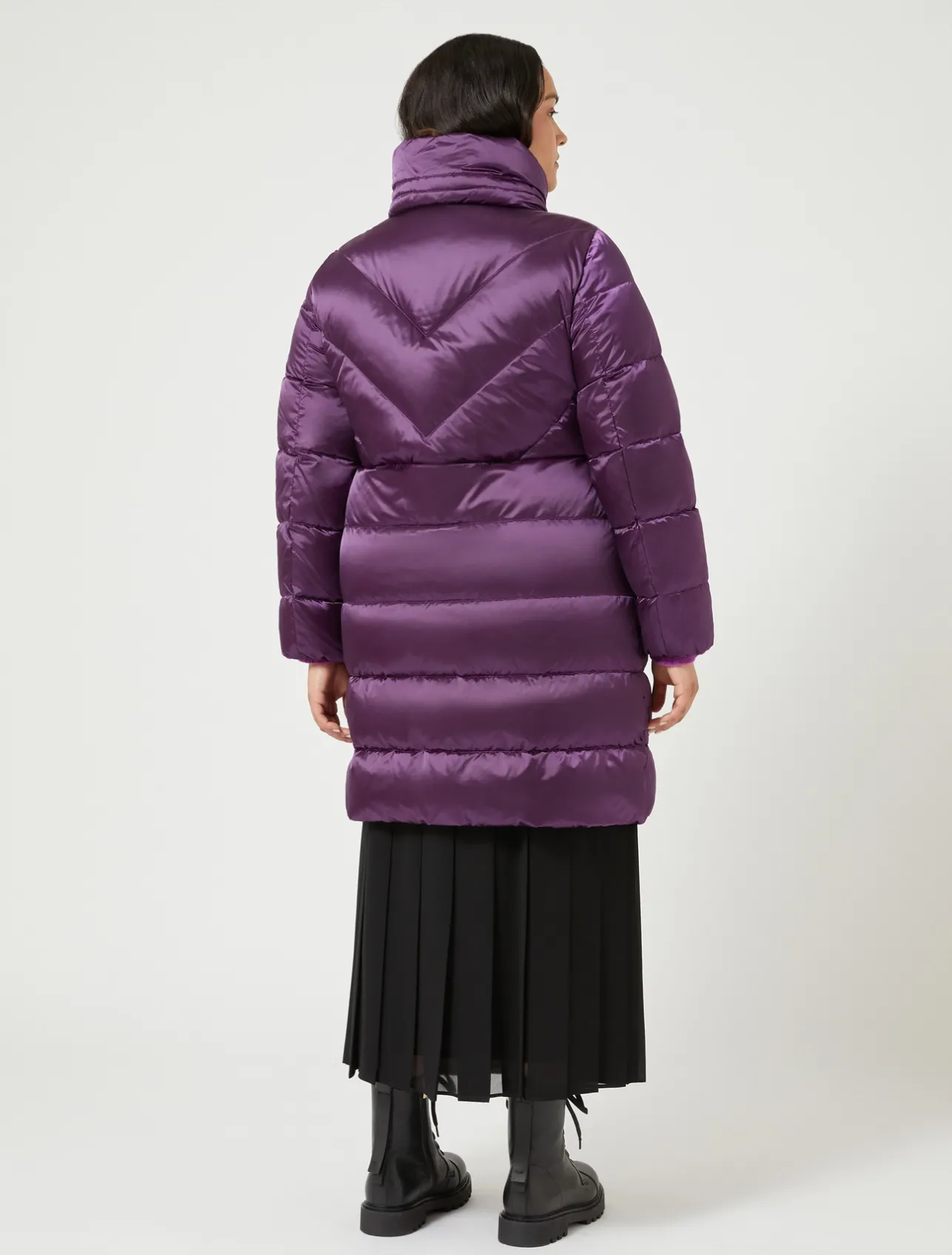 Best Marina Rinaldi water-repellent down jacket PLUM