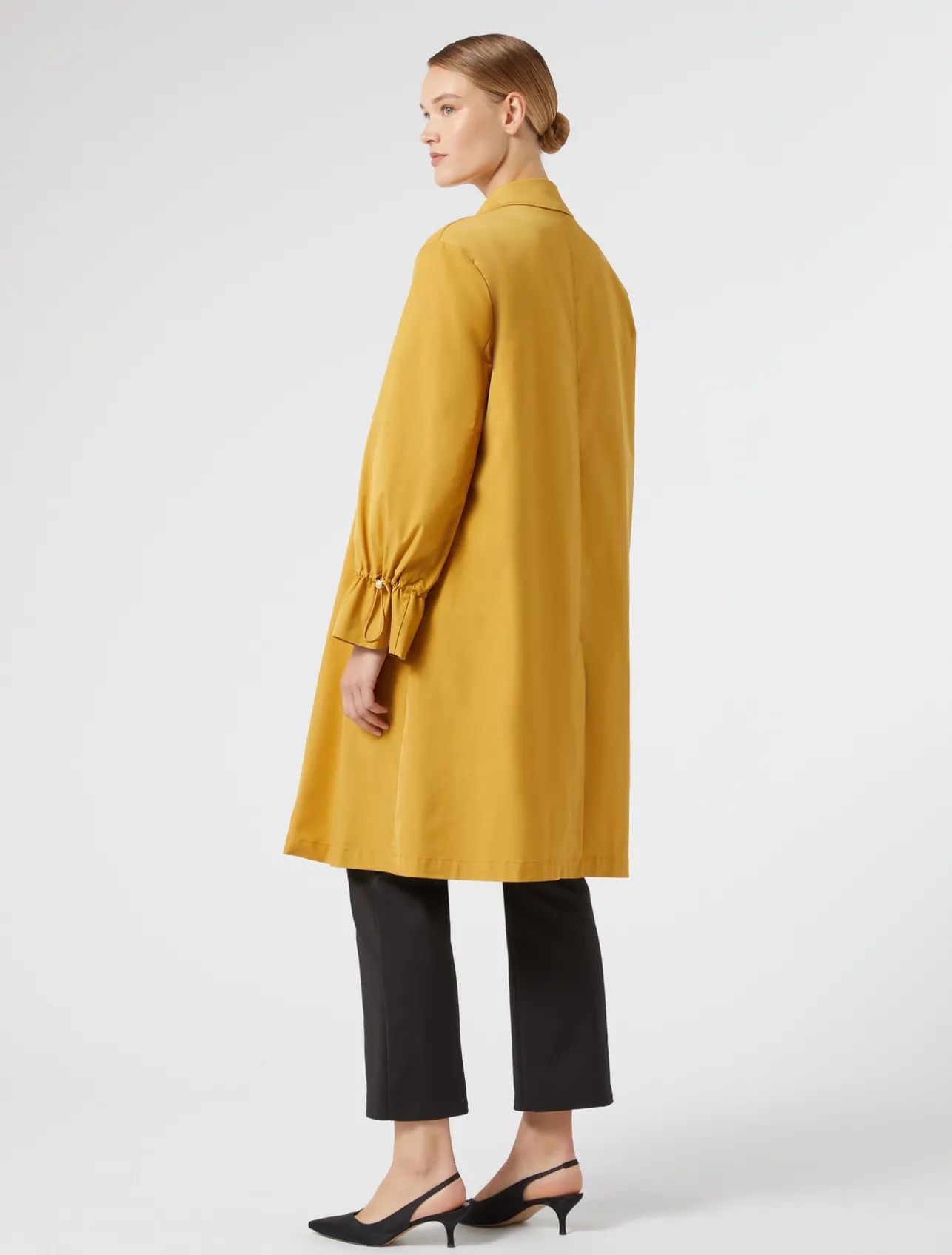 Sale Marina Rinaldi Water-repellent micro twill raincoat MUSTARD