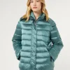 New Marina Rinaldi Water-repellent nylon canvas jacket SAGEGREEN