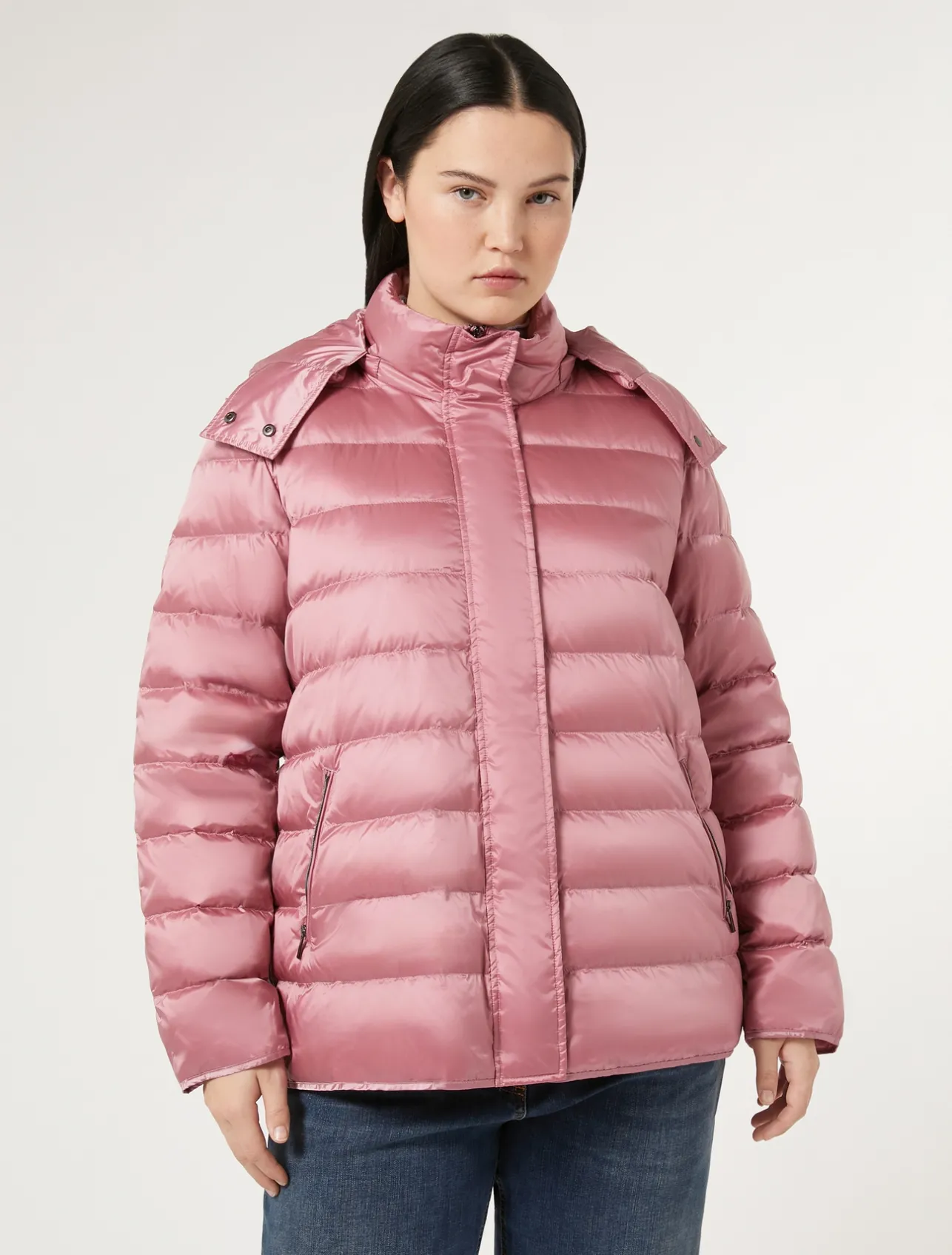Clearance Marina Rinaldi Water-repellent nylon canvas jacket ANTIQUEROSE