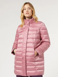 Fashion Marina Rinaldi Water-repellent nylon canvas down jacket ANTIQUEROSE
