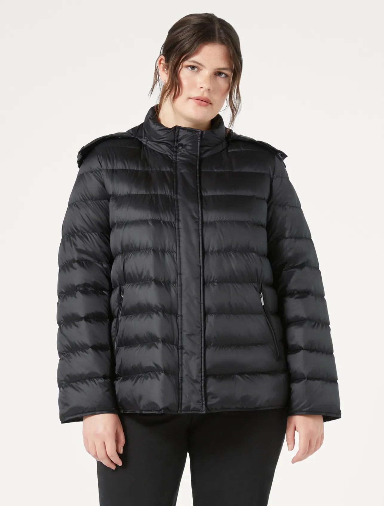 Sale Marina Rinaldi Water-repellent nylon canvas jacket BLACK
