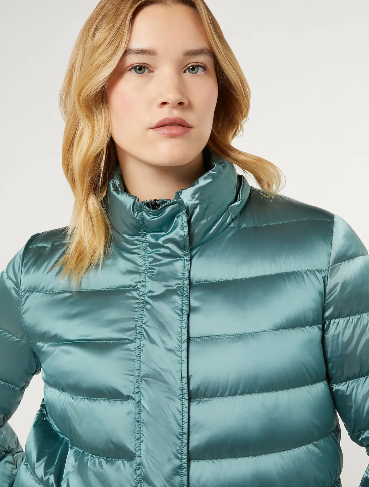 New Marina Rinaldi Water-repellent nylon canvas jacket SAGEGREEN
