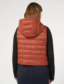 Outlet Marina Rinaldi Water-repellent nylon canvas gilet TERRACOTTA