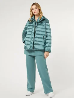 New Marina Rinaldi Water-repellent nylon canvas jacket SAGEGREEN