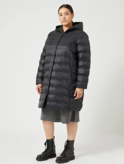 Best Marina Rinaldi Water-repellent nylon fabric and taffeta puffer jacket BLACK