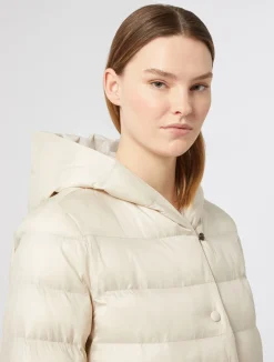 Best Marina Rinaldi Water-repellent nylon fabric and taffeta puffer jacket TURTLEDOVE