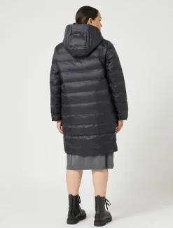 Best Marina Rinaldi Water-repellent nylon fabric and taffeta puffer jacket BLACK