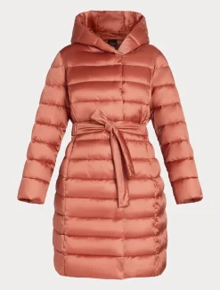 Clearance Marina Rinaldi Water-repellent nylon fabric puffer jacket TERRACOTTA