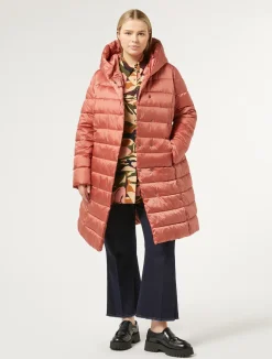 Clearance Marina Rinaldi Water-repellent nylon fabric puffer jacket TERRACOTTA