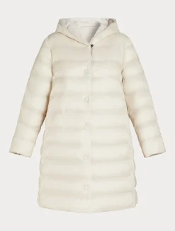 Best Marina Rinaldi Water-repellent nylon fabric and taffeta puffer jacket TURTLEDOVE