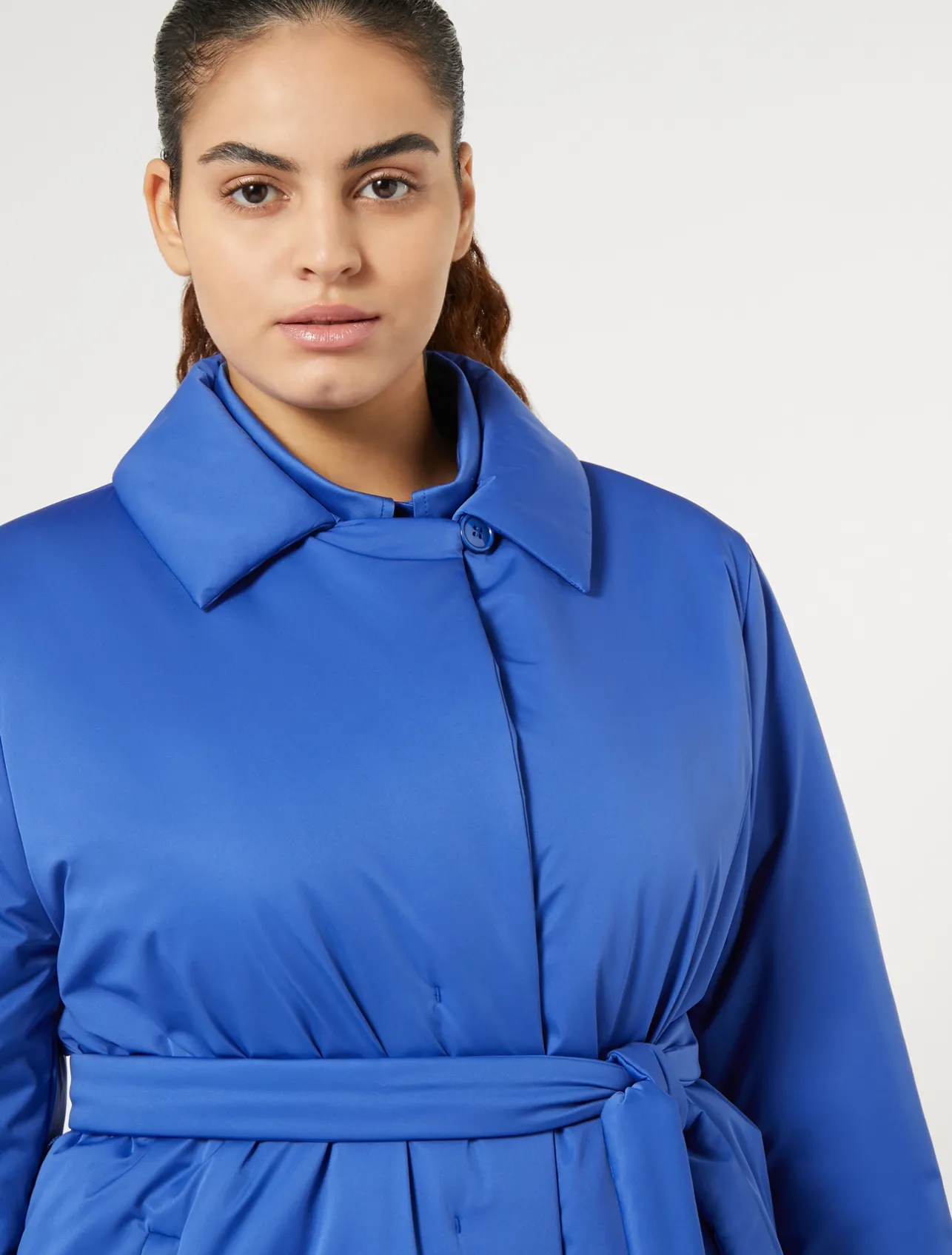 Clearance Marina Rinaldi Water-repellent satin padded coat CHINABLUE