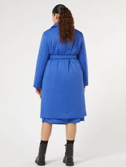 Clearance Marina Rinaldi Water-repellent satin padded coat CHINABLUE