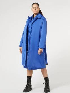 Clearance Marina Rinaldi Water-repellent satin padded coat CHINABLUE