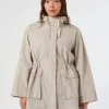 Online Marina Rinaldi Water-repellent taffeta parka SAND