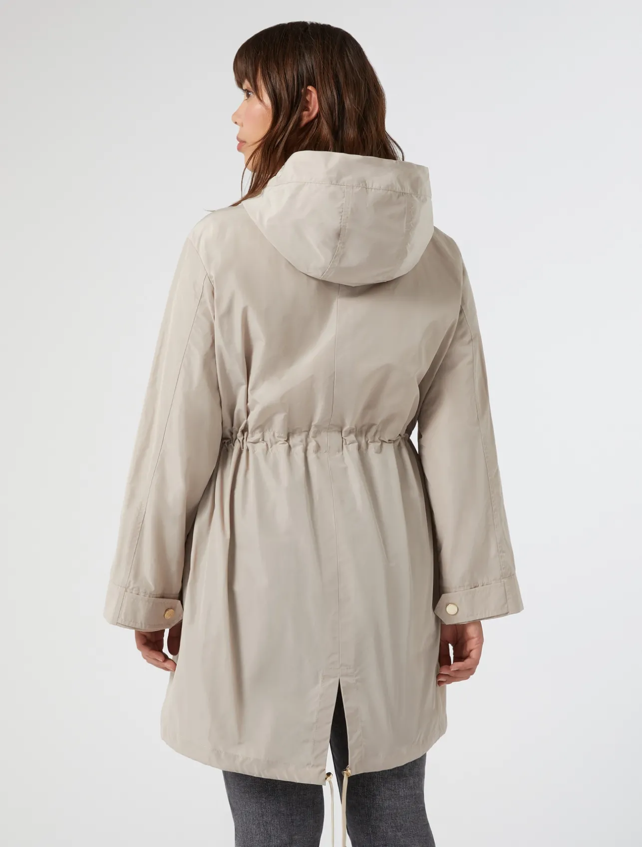 Online Marina Rinaldi Water-repellent taffeta parka SAND