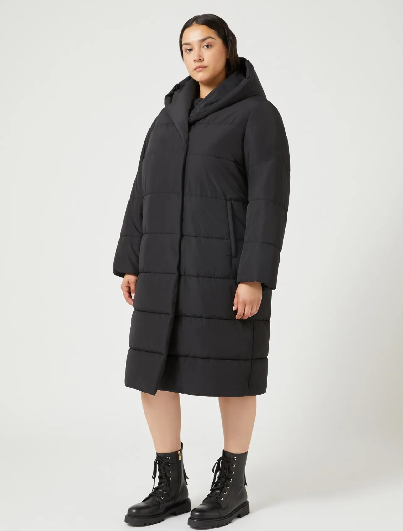 Sale Marina Rinaldi Water-repellent technical padded jacket BLACK