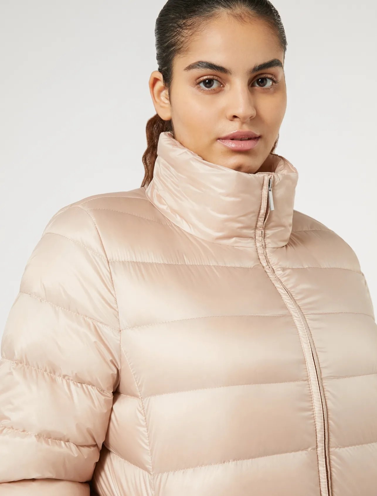 Clearance Marina Rinaldi Water-repellent technical canvas down jacket PINK